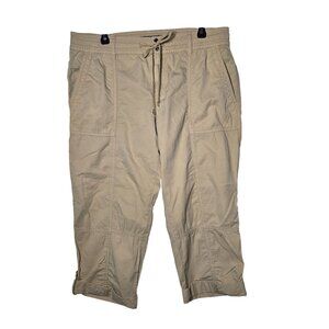 Lauren Ralph Lauren Womens Beige Cropped Pants Size 14P Cuffed Preppy Minimalist